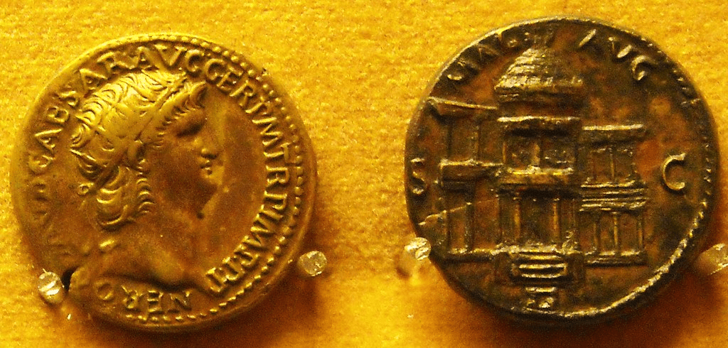 Nero Roman Coinage - Rome, 64 AD - Naples, Archaeological Museum